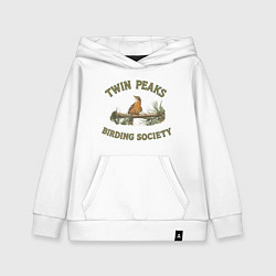 Толстовка детская хлопковая Twin Peaks birding society, цвет: белый