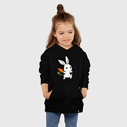 Толстовка детская хлопковая Зайка с морковкой, цвет: черный — фото 2