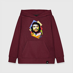 Толстовка детская хлопковая Che Guevara Art, цвет: меланж-бордовый
