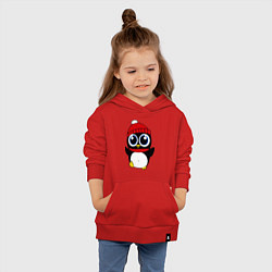 Толстовка детская хлопковая Удивленный пингвинчик, цвет: красный — фото 2
