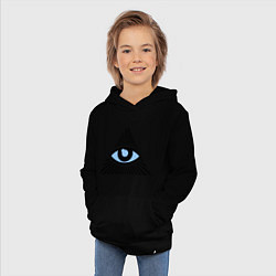 Толстовка детская хлопковая Всевидящее око (глаз в треугольнике), цвет: черный — фото 2