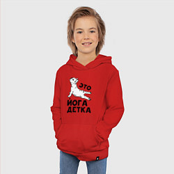 Толстовка детская хлопковая Это йога детка, цвет: красный — фото 2