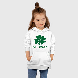 Толстовка детская хлопковая Get lucky, цвет: белый — фото 2