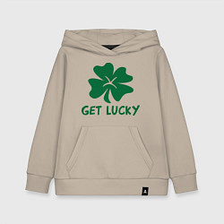 Толстовка детская хлопковая Get lucky, цвет: миндальный