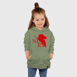 Толстовка детская хлопковая Евангелион NERV, цвет: авокадо — фото 2