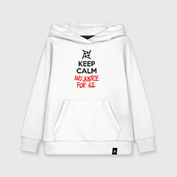 Толстовка детская хлопковая Keep Calm & Justice For All, цвет: белый