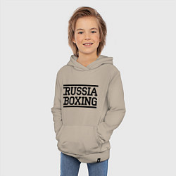 Толстовка детская хлопковая Russia boxing, цвет: миндальный — фото 2