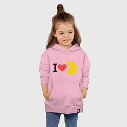 Толстовка детская хлопковая I love Packman, цвет: светло-розовый — фото 2