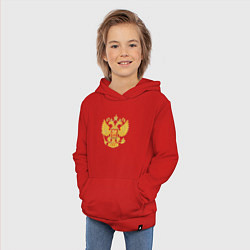 Толстовка детская хлопковая Герб России: золото, цвет: красный — фото 2