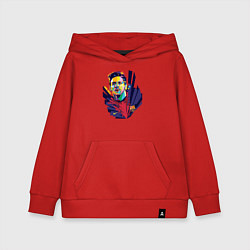 Толстовка детская хлопковая Messi Art, цвет: красный