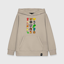 Толстовка детская хлопковая Hotline Miami Masks, цвет: миндальный