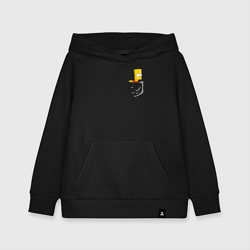 Детская толстовка-худи Карманный Барт / Черный – фото 1