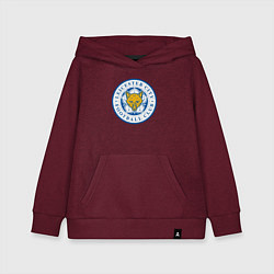 Толстовка детская хлопковая Leicester City FC, цвет: меланж-бордовый
