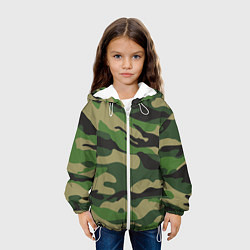 Куртка с капюшоном детская Камуфляж: хаки/зеленый, цвет: 3D-белый — фото 2