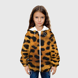 Куртка с капюшоном детская Шкура леопарда, цвет: 3D-белый — фото 2