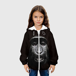 Куртка с капюшоном детская Улыбка обезьяны, цвет: 3D-белый — фото 2