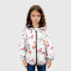 Куртка с капюшоном детская Действия фламинго, цвет: 3D-черный — фото 2