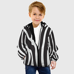Куртка с капюшоном детская Шкура зебры, цвет: 3D-черный — фото 2