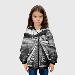 Куртка с капюшоном детская Железная дорога, цвет: 3D-черный — фото 2