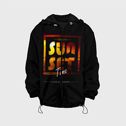 Куртка с капюшоном детская Sunset Time, цвет: 3D-черный