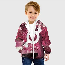 Куртка с капюшоном детская 30 STM: Pink Glyph, цвет: 3D-белый — фото 2