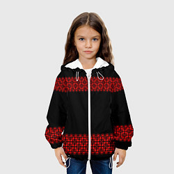 Куртка с капюшоном детская Славянский орнамент (на чёрном), цвет: 3D-белый — фото 2