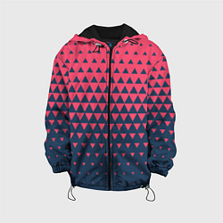 Куртка с капюшоном детская Узор из треугольников, цвет: 3D-черный