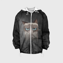 Куртка с капюшоном детская Grumpy Cat, цвет: 3D-белый
