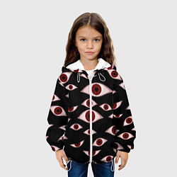 Куртка с капюшоном детская Глаза, цвет: 3D-белый — фото 2