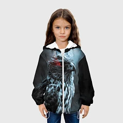 Куртка с капюшоном детская Ночной орёл, цвет: 3D-белый — фото 2