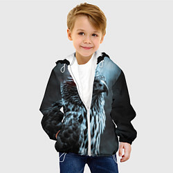 Куртка с капюшоном детская Ночной орёл, цвет: 3D-белый — фото 2
