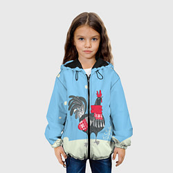 Куртка с капюшоном детская Милый петушок зимой, цвет: 3D-черный — фото 2