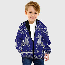 Куртка с капюшоном детская Узор с оленями, цвет: 3D-черный — фото 2