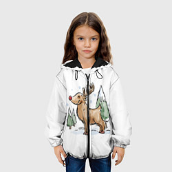Куртка с капюшоном детская Оленёнок Рудольф, цвет: 3D-черный — фото 2