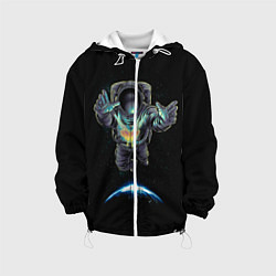 Куртка с капюшоном детская Космическая бабочка, цвет: 3D-белый