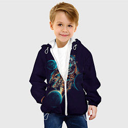 Куртка с капюшоном детская Космический удар, цвет: 3D-белый — фото 2