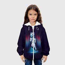 Куртка с капюшоном детская Космический скейтбордист, цвет: 3D-белый — фото 2