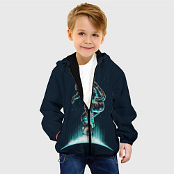 Куртка с капюшоном детская Планетарный скейтбординг, цвет: 3D-черный — фото 2