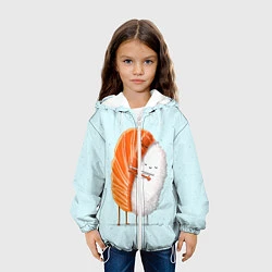 Куртка с капюшоном детская Суши друзья, цвет: 3D-белый — фото 2