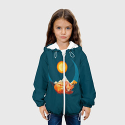 Куртка с капюшоном детская Лиса под солнцем, цвет: 3D-белый — фото 2