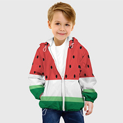 Куртка с капюшоном детская Сочный арбуз, цвет: 3D-белый — фото 2