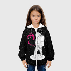 Куртка с капюшоном детская Космическая струя, цвет: 3D-белый — фото 2