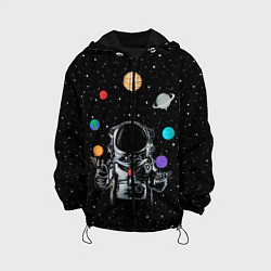 Куртка с капюшоном детская Космический жонглер, цвет: 3D-черный