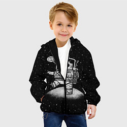 Куртка с капюшоном детская Панда лунатик, цвет: 3D-черный — фото 2