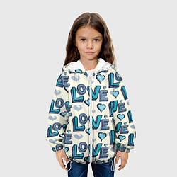 Куртка с капюшоном детская Love Pattern, цвет: 3D-белый — фото 2