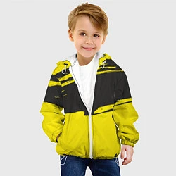 Куртка с капюшоном детская Чёрно-жёлтый, цвет: 3D-белый — фото 2