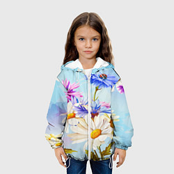 Куртка с капюшоном детская Flowers, цвет: 3D-белый — фото 2