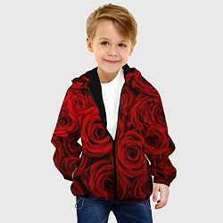 Куртка с капюшоном детская Красные розы, цвет: 3D-черный — фото 2