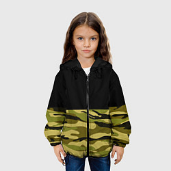 Куртка с капюшоном детская Лесной Камуфляж, цвет: 3D-черный — фото 2