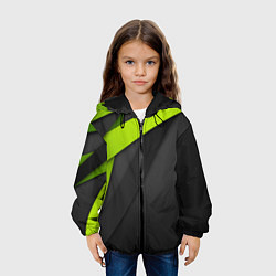 Куртка с капюшоном детская Спортивная геометрия 6, цвет: 3D-черный — фото 2